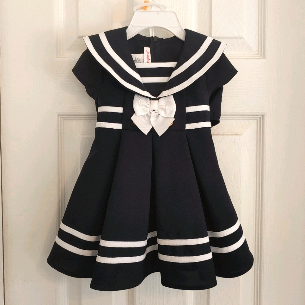 Navy Blue Nautical Dress 2 Piece